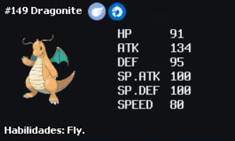 Dragonite, que apesar de ter 34 pontos de diferença, ambos os tipos de dano são altos